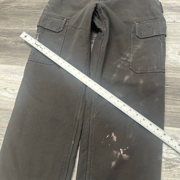 Duluth Trading Gray Tan Men 34x29 Relaxed Fit Fleece Workwear Hiking Cargo Pants - Picture 4 of 12